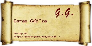 Garas Géza névjegykártya