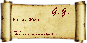 Garas Géza névjegykártya